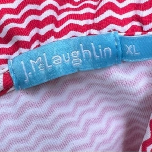 J. McLaughlin Red & White Ruffle Neck Sleeveless stretch Top – Size XL - Picture 5 of 6